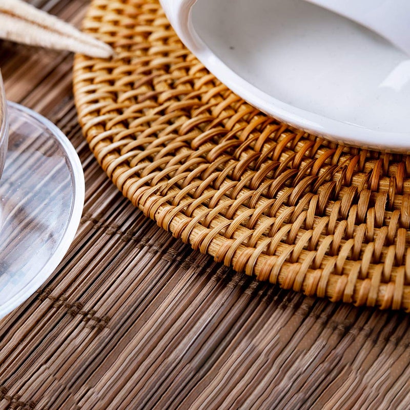 BEEHOMEE Trivets for Hot Dishes - Woven Rattan Trivets Hot Pads for Dinning Table,Kitchen Heat Resistant Straw Dish Coasters Placemats Pot Holder (8.66 Inch) - Image 2